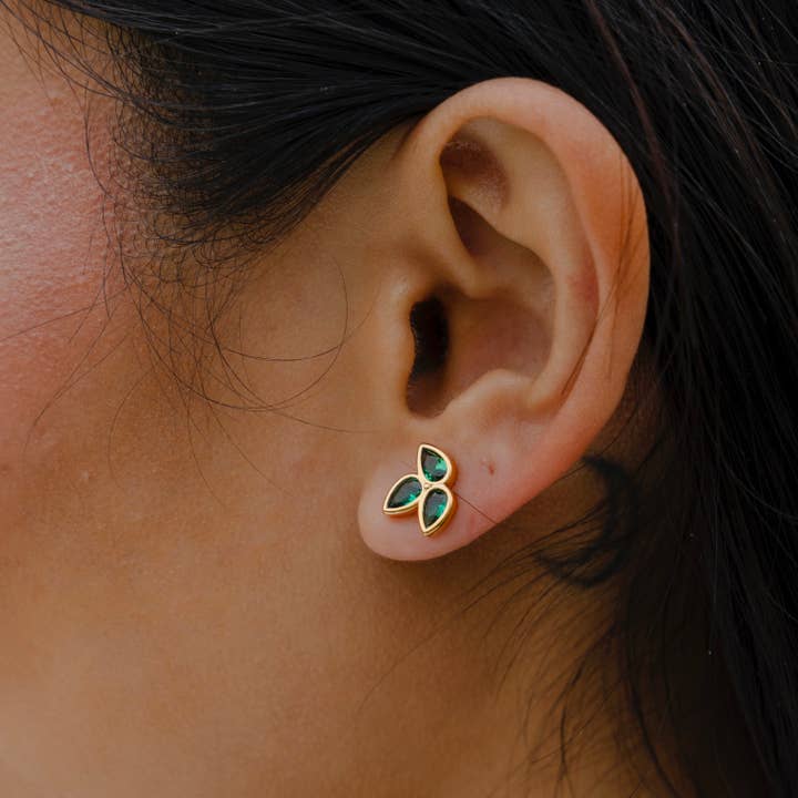 Three Leaf Studs for wholesale by Namaste Jewelry
