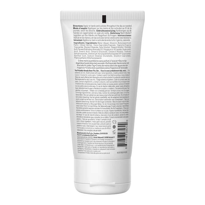 Yes To - Wholesale Hand Cream/Lotion - avocado fragrance-free daily hand cream with hyaluronic acid to hydrate dry skin