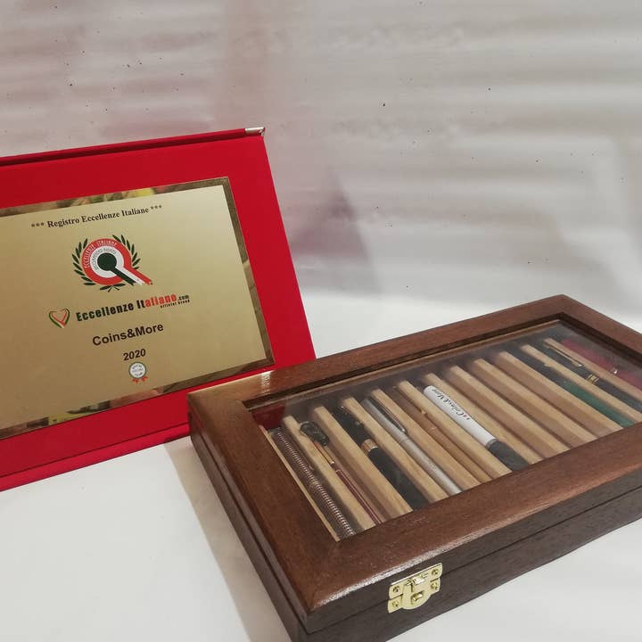 Pen Box, Wood and Velvet Pencil Case for wholesale by Coins&More