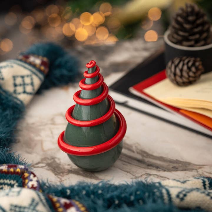 ANATOLIACRAFT - Wholesale Christmas Decoration - Hand-Blown Glass Christmas Tree Sculpture – Forest Spiral Design