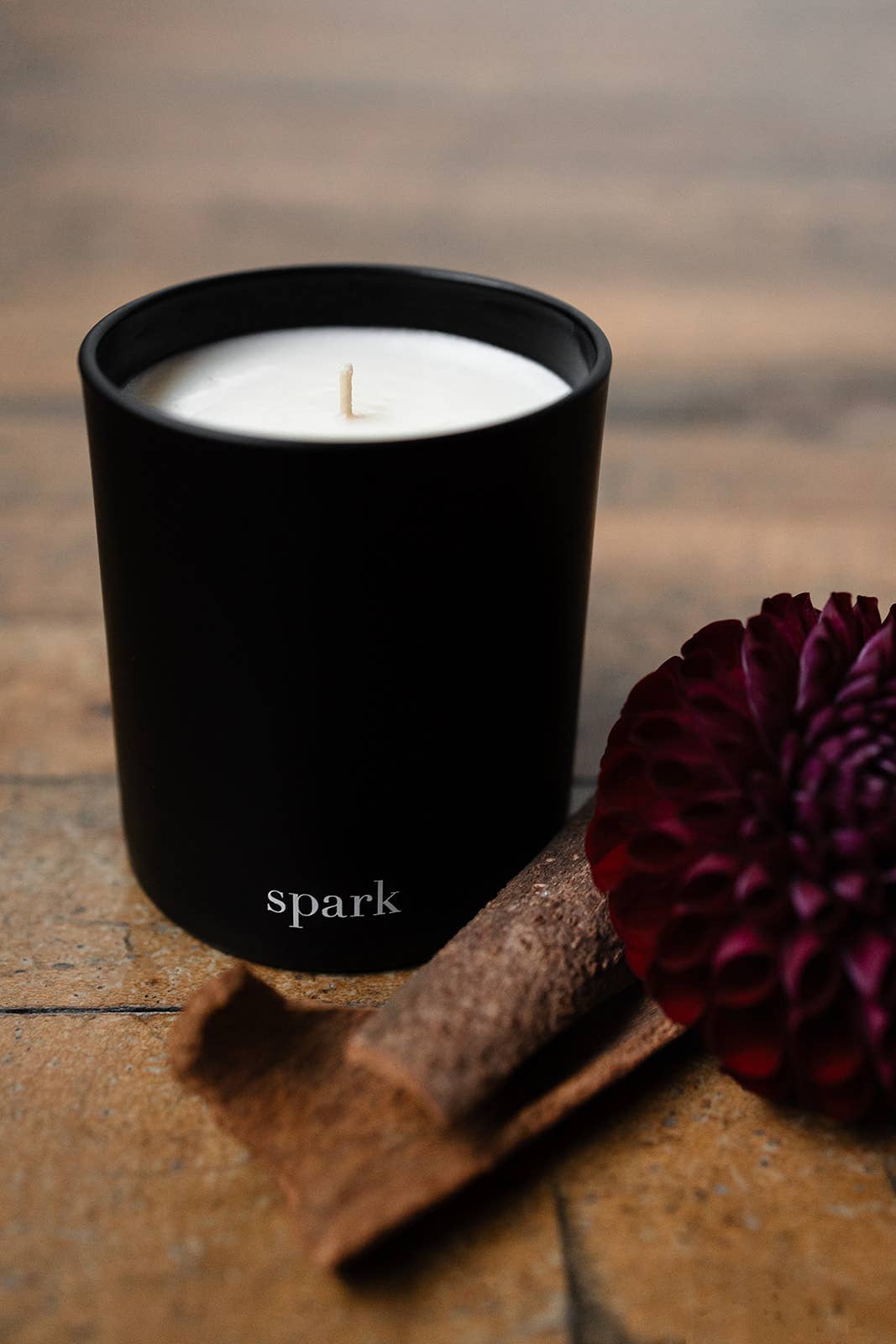 Spark Candles - Wholesale Jar/Filled Candle - Spark Candles - 10oz Matte Black Glass Soy Candle + Gift Box6