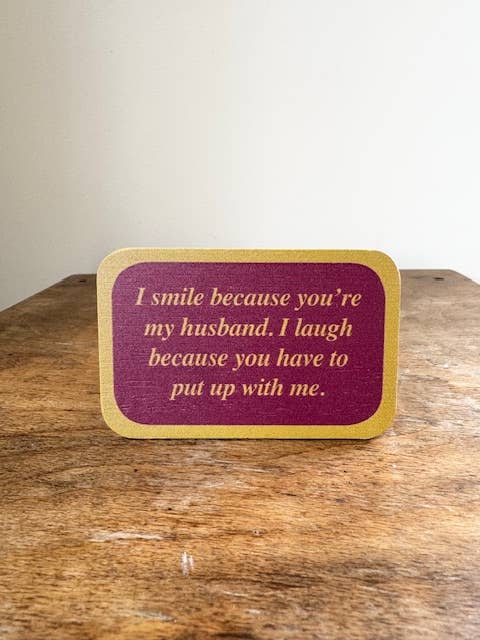 Funny Bamboo Magnet - I Smile Because You're My Husband for wholesale by Gifted Wholesale Ltd