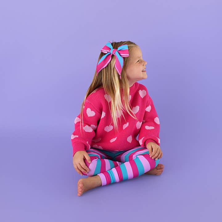 Gigi and Max - Vendita all'ingrosso Maglione tricot - Bambini - Maglione Cuore Rosa San Valentino Cuore Rosa Chiaro