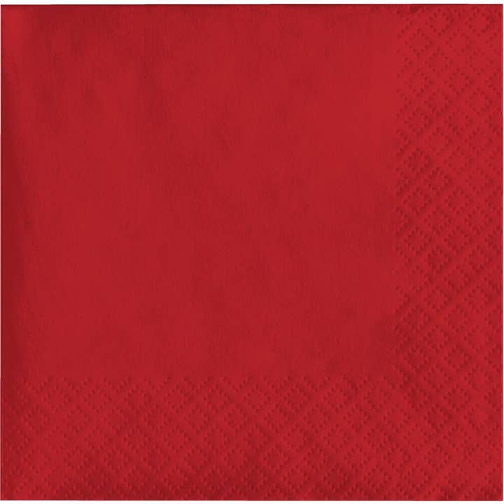 Bulk Party Decor - Wholesale Disposable Napkin - Classic Red Value Friendly Beverage Napkins, 20/Pkg