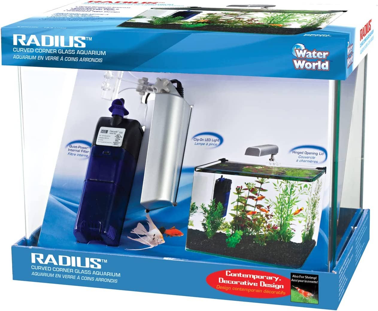 Penn-Plax - Wholesale Terrarium - Water-World Radius Desktop Nano Aquarium Kit – 5 Gallon1