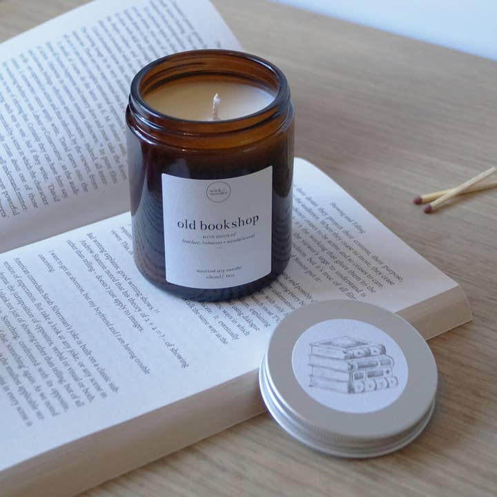 wick + wonder - Wholesale Jar/Filled Candle - Old Bookshop Candle – Soy Wax Candle – 180ml3