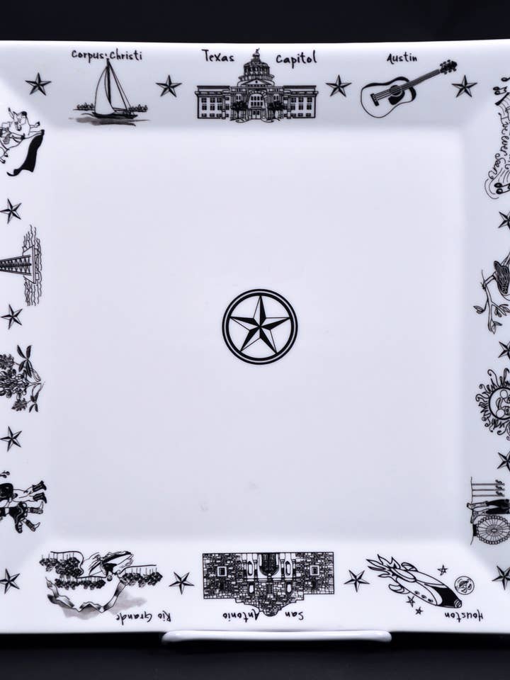 Texas Large Square Platter for wholesale by The Dish