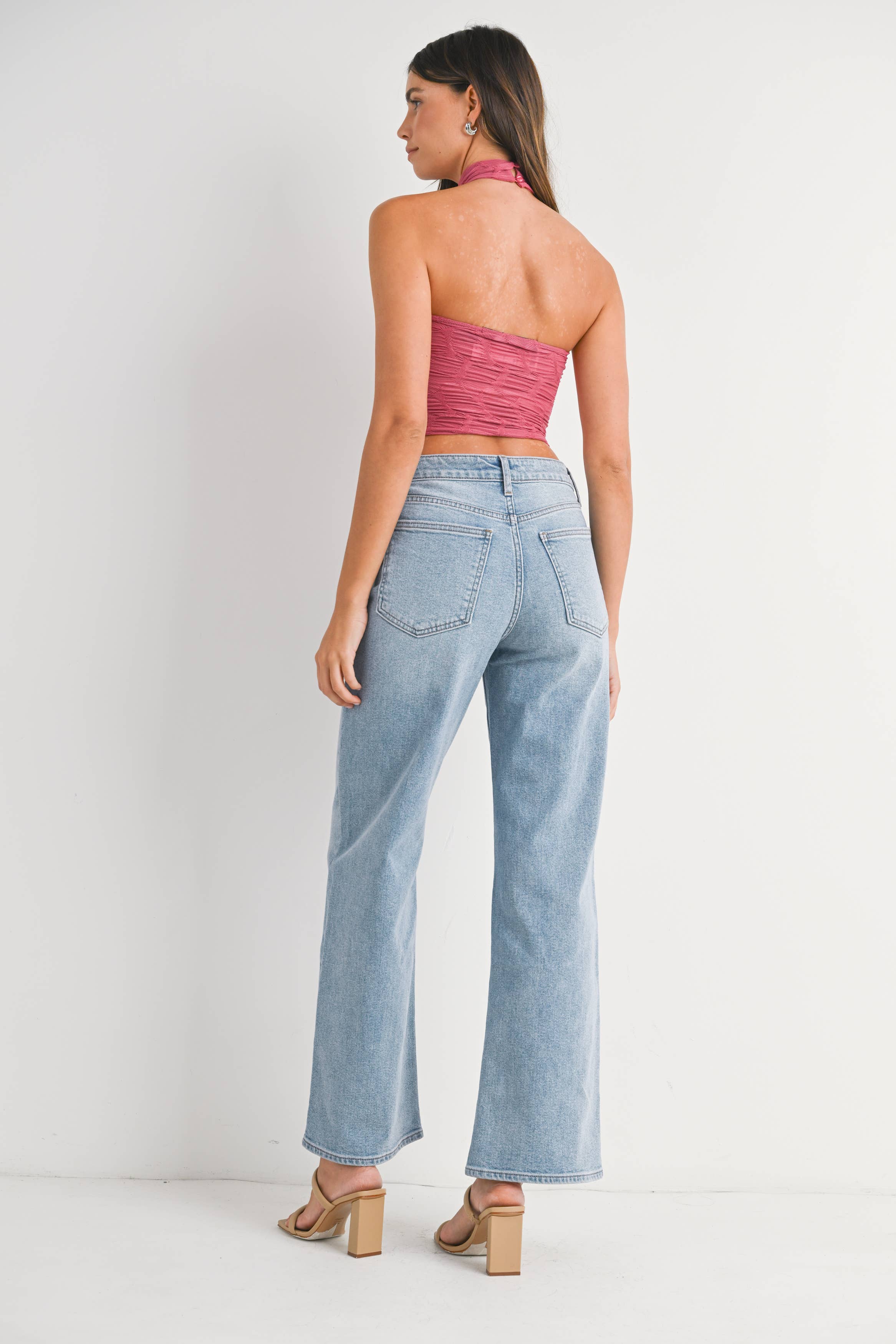 JBD - Wholesale Jeans - Dames - DP791 - LT - Hoge taille, recht model over de volledige lengte3