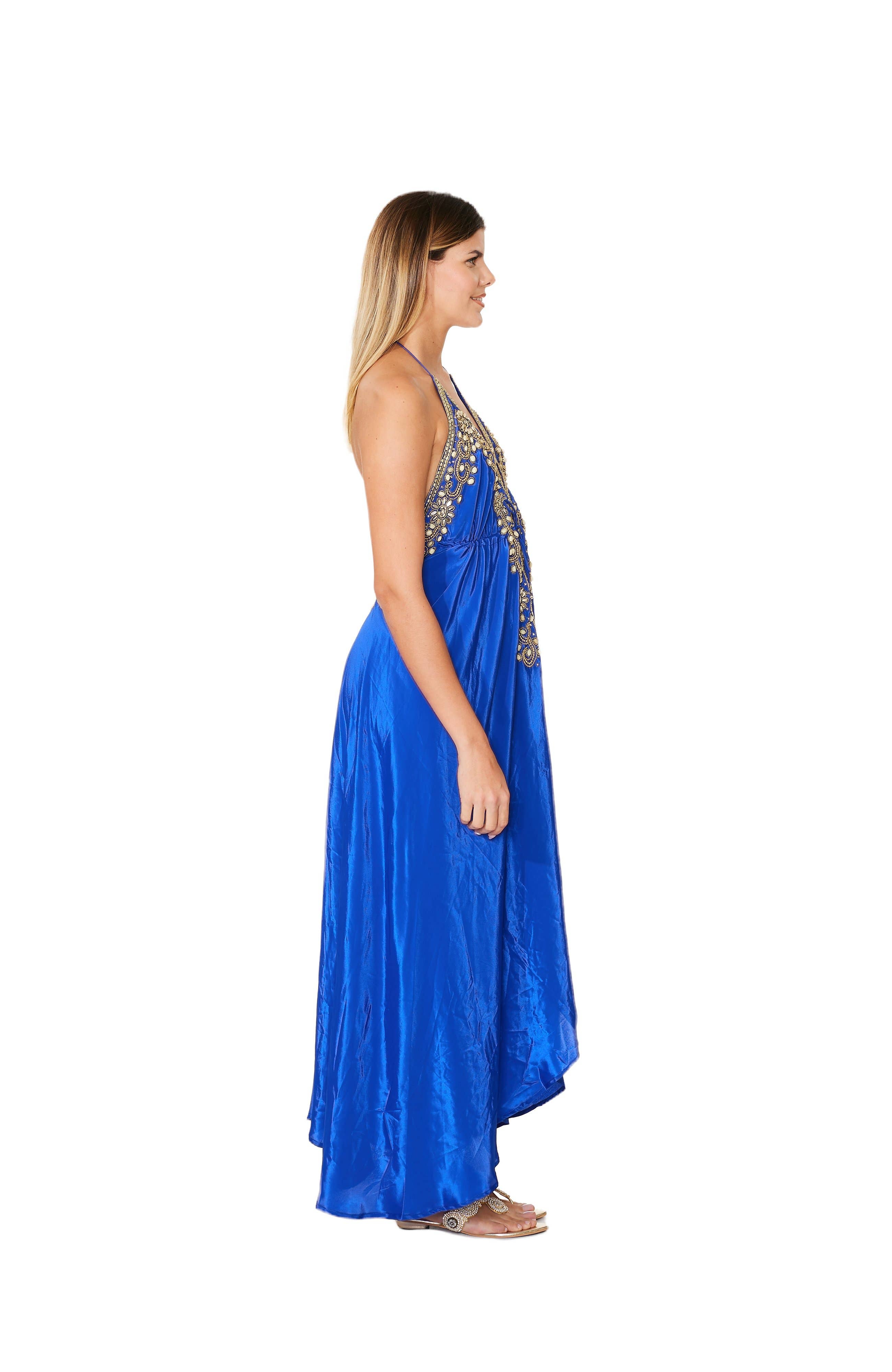 Ranee's - Vente Robe – femme - Robe bleue royale à ornements4