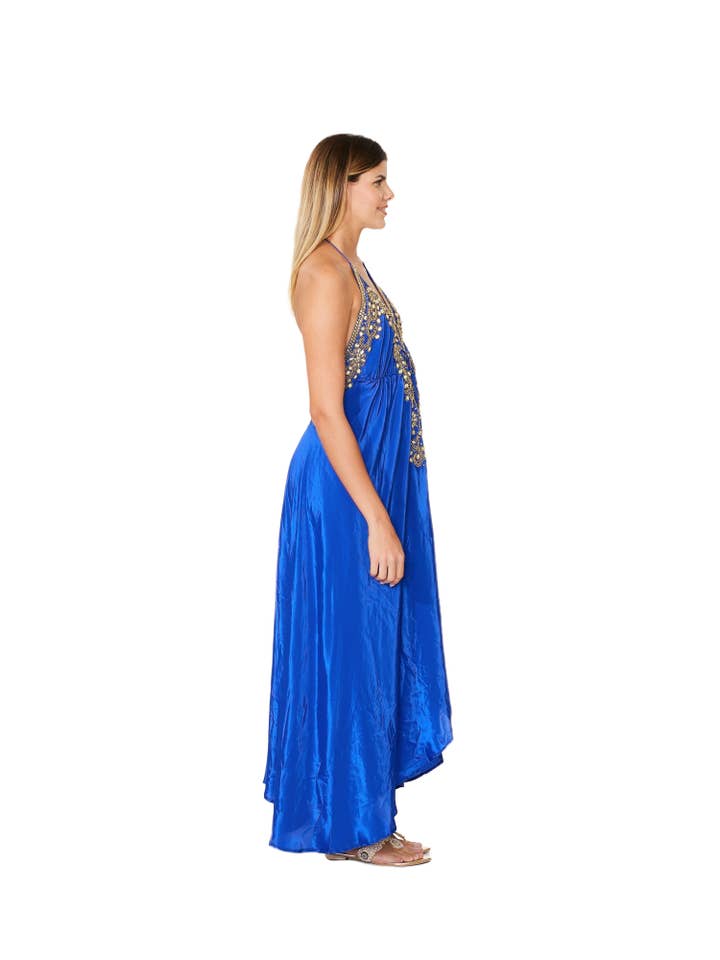 Ranee's - Vente Robe – femme - Robe bleue royale à ornements4