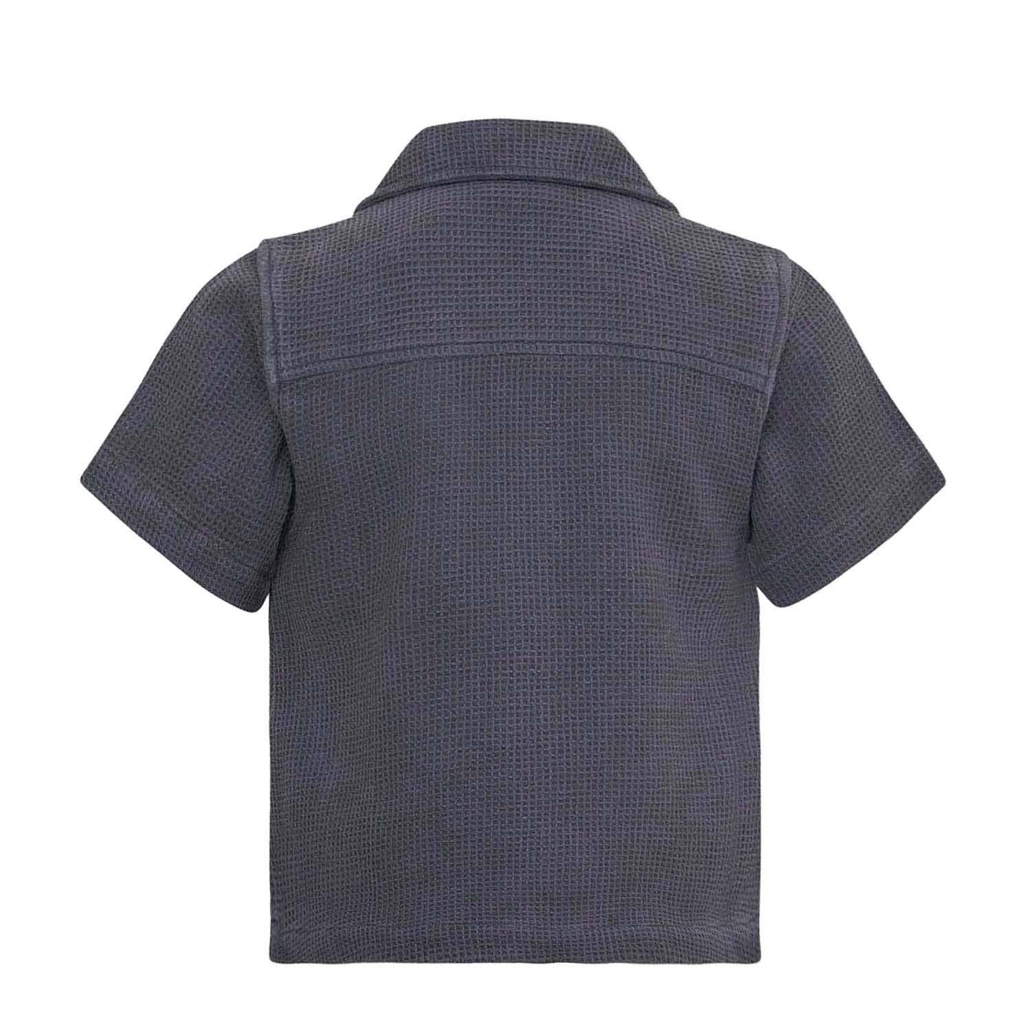 Infantium Victoria - Wholesale Button Down Shirt - Kids - Grey Boys and Girls Button Up Shirt4