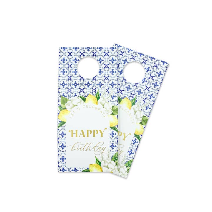 Black Bow Studio - Wholesale Gift tag - Happy Birthday Wine Bottle Gift Tag Kit - Set of 22