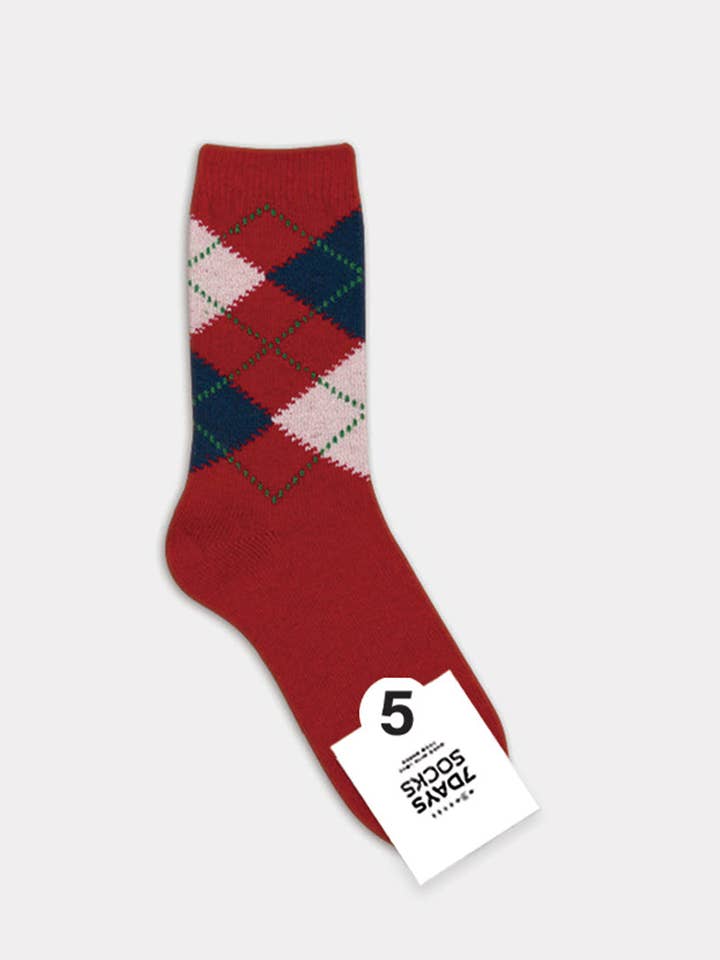 Women's Crew Angora Wool Argyle Socks for wholesale by 7DAYSSOCKS