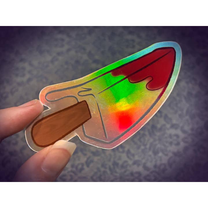 Autocollant holographique de couteau à esquimau fondant pour la vente par Nicole Alt Delete