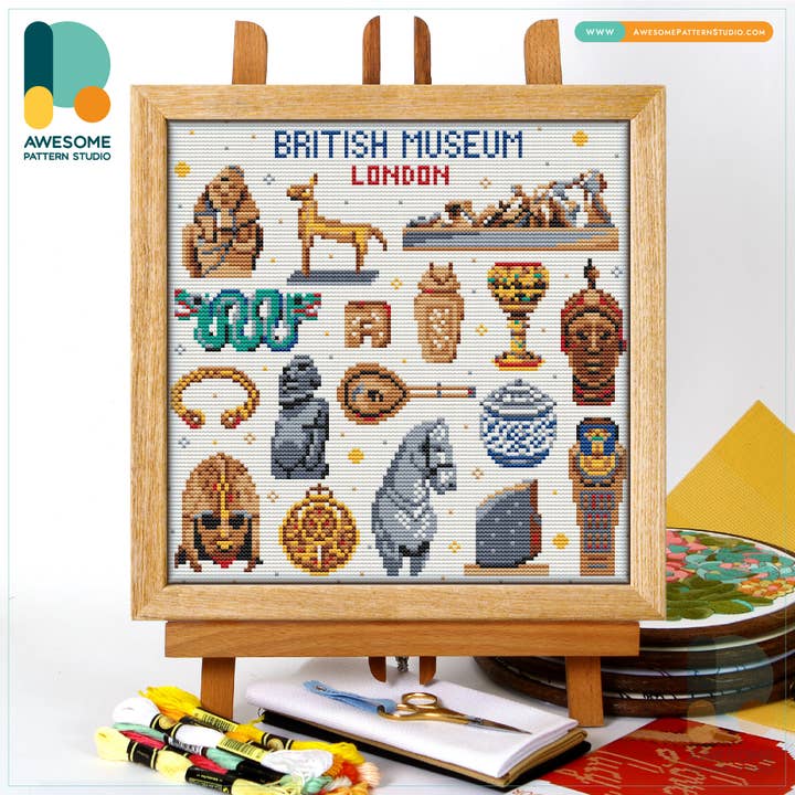 British Museum London CS3175-1, Counted Cross Stitch Kit for wholesale by Awesome Pattern Studio