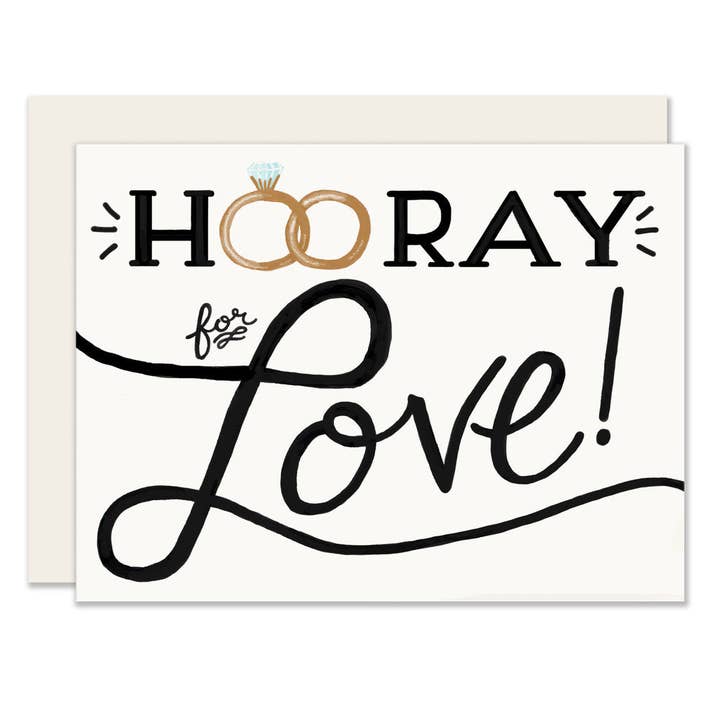 Hoera voor de Liefde Kaart | Trouwkaart voor wholesale door Slightly Stationery