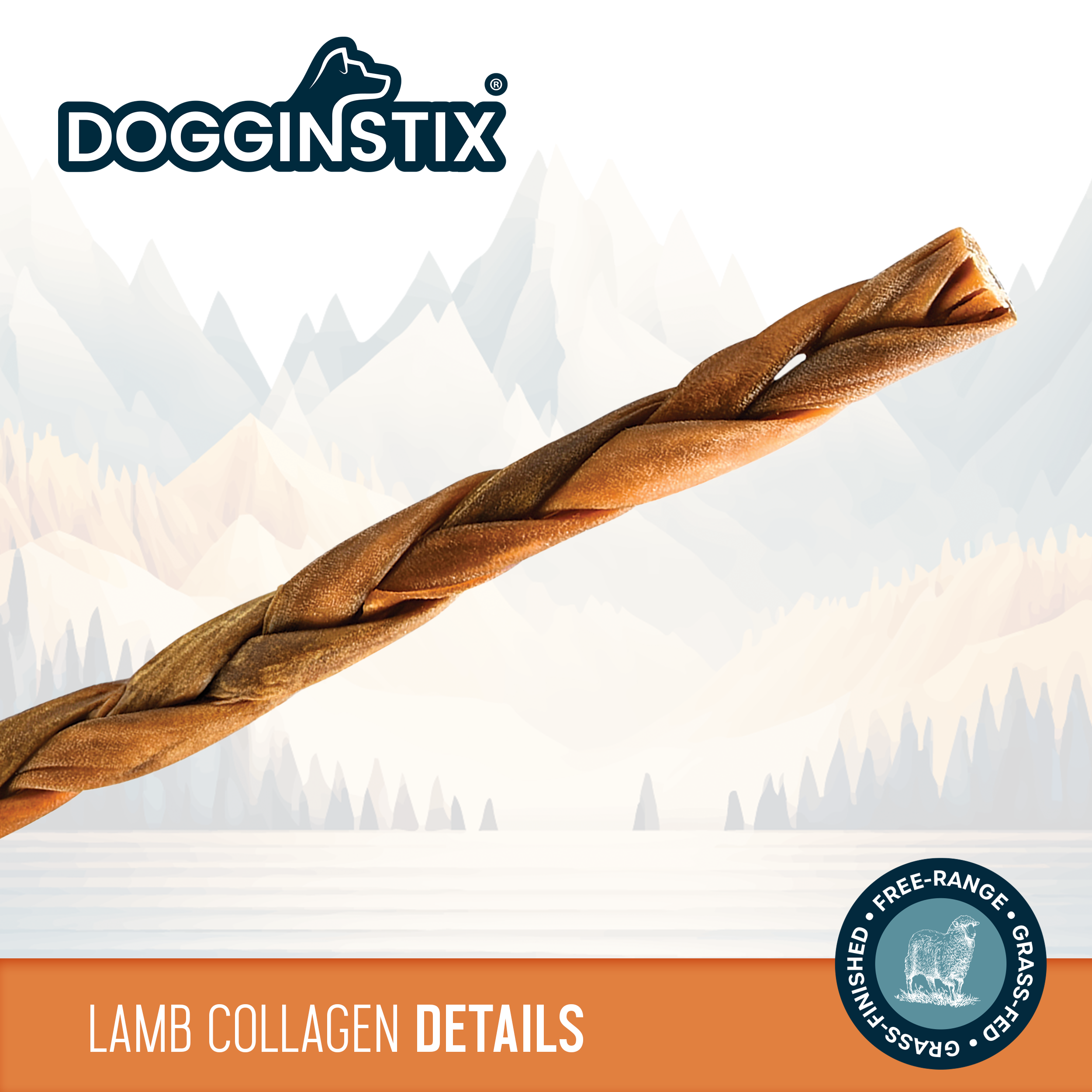 Dogginstix - Wholesale Pet Treats - Dog - 24" Braided Lamb Collagen Sticks 7