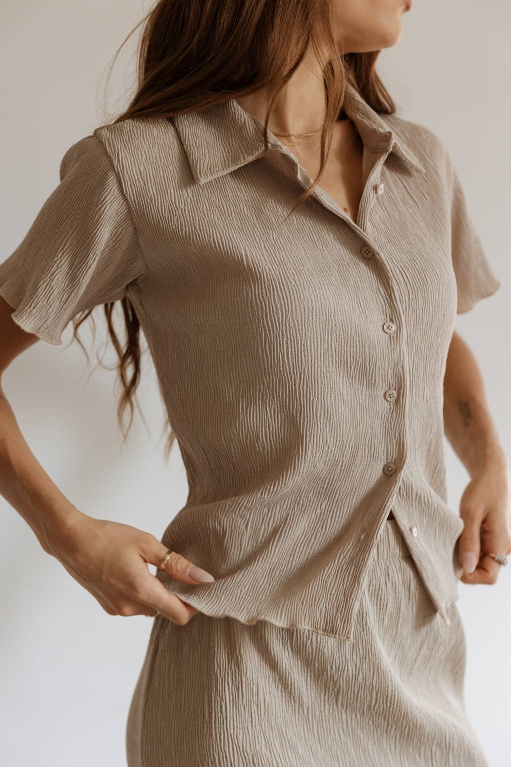 All Row - Vente Chemise à col boutonné – femme - Le haut Linnea38