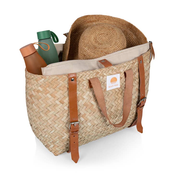Picnic Time Family of Brands - Wholesale Cooler/Cooler Bag - Hermosa Insulated Woven Seagrass Beach Cooler Bag22