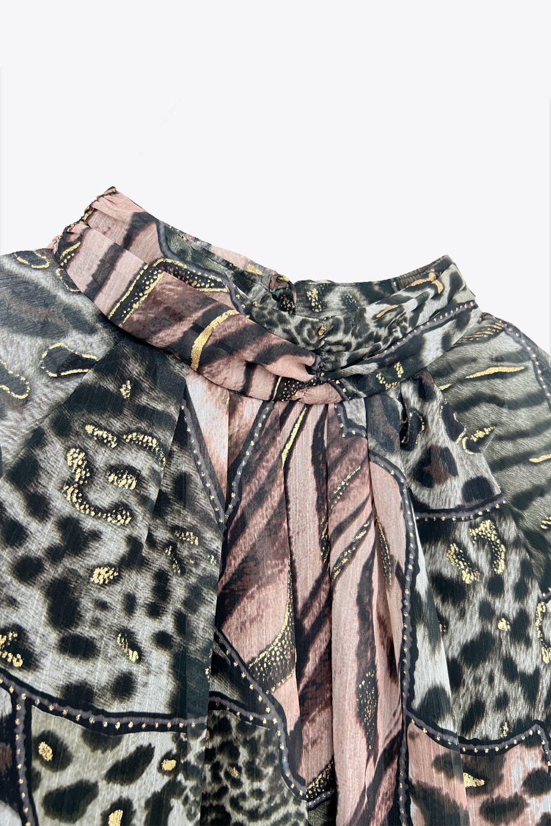 ELLI WHITE - Wholesale Blouse - Women's - Animal print blouse with golden highlights1