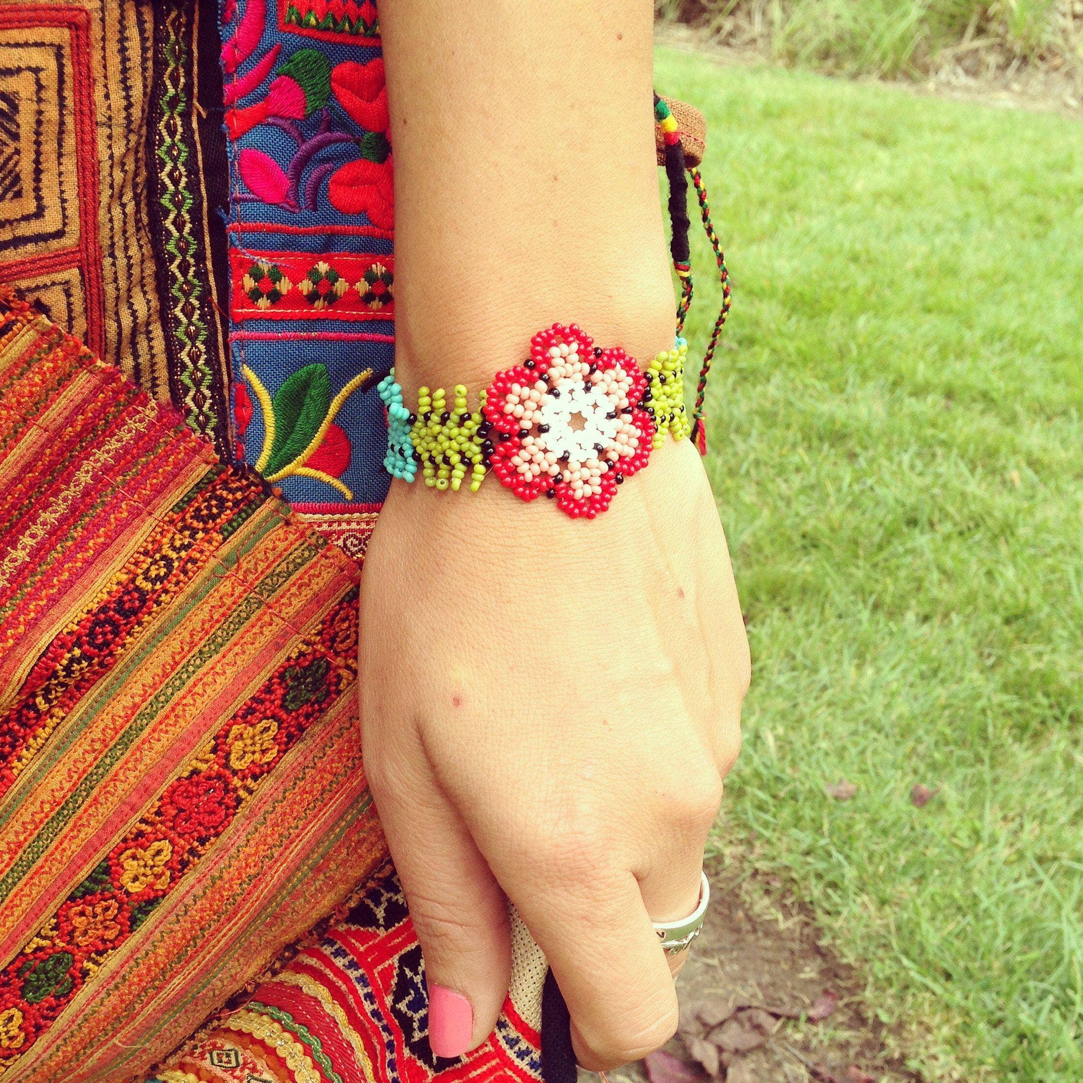 Beaded Flower Bracelet, Guatemala - Village Goods