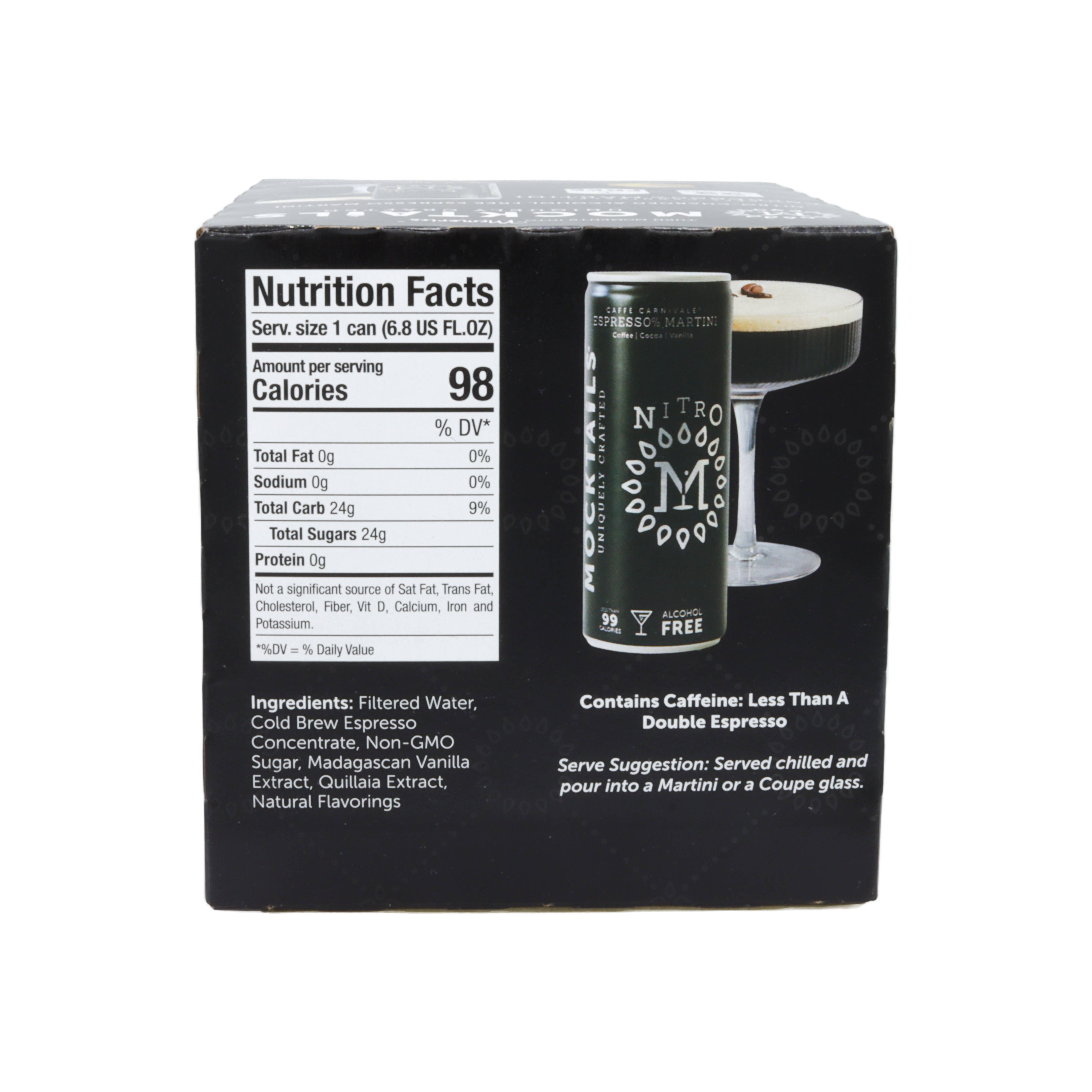 NITRO Mocktails - Wholesale Non-Alcoholic Aperitif/Mocktail - Non-Alcoholic Espresso Martini - Nitro 4PK4