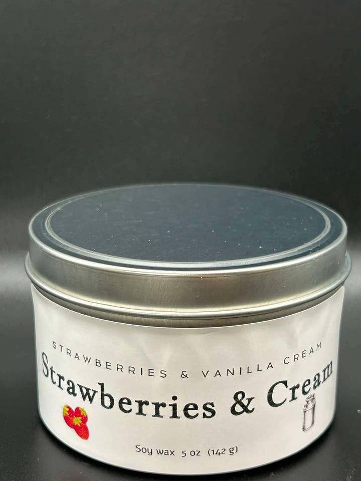 Vela de soja «Fresas y crema» de 5 onzas para venta al por mayor de Sanbox Candle Co