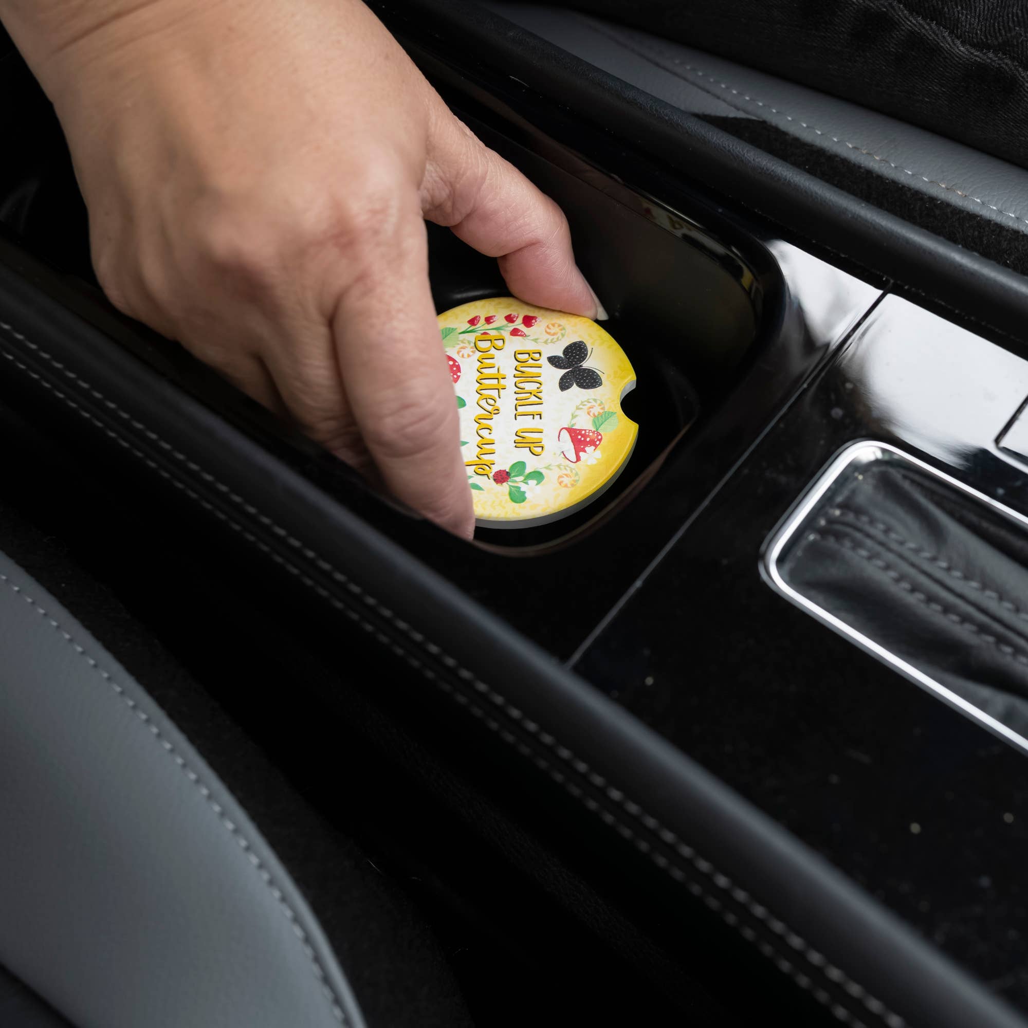 Divinity Boutique - Vente Sous-verre pour voiture – unisexe - Sous-verre de voiture : Attachez votre ceinture3