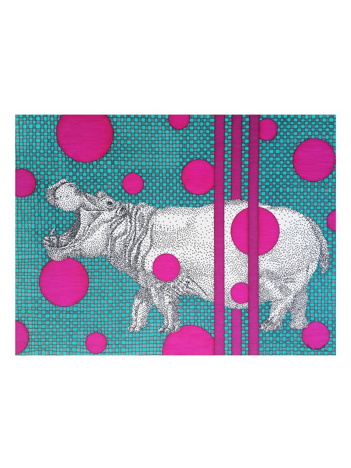 Impresión artística hipopótamo para venta al por mayor de artisticle