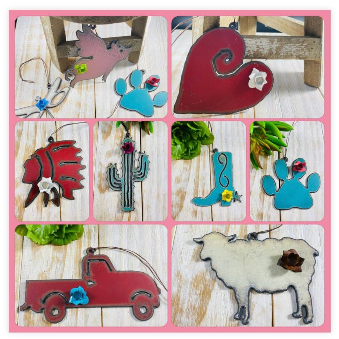 Iron Jewel - Wholesale Ornament - Boot flower ornament western rodeo cowboy Consuela USA eco4