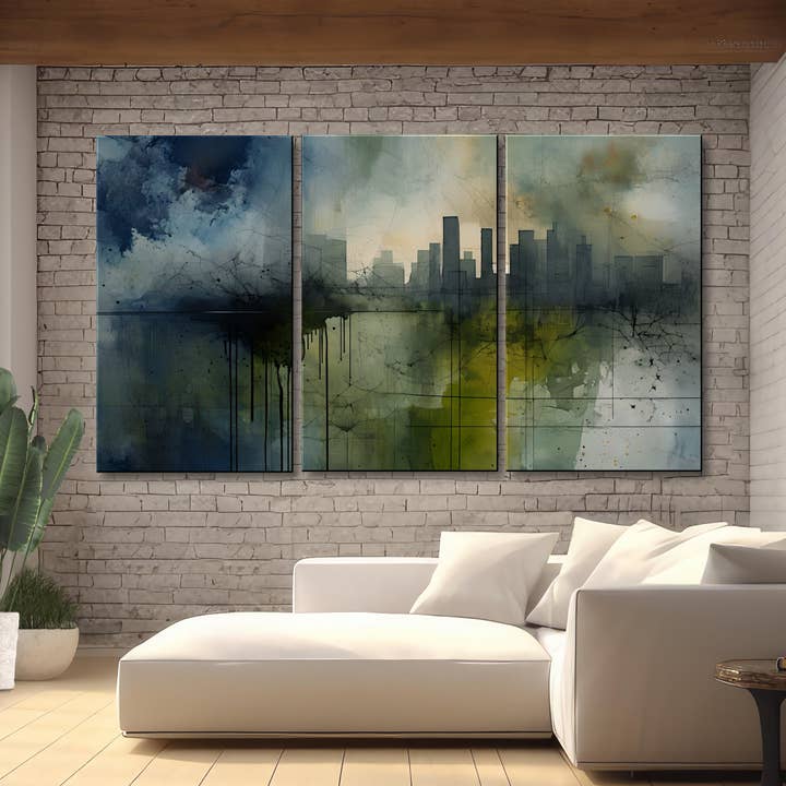 URBAN OASIS-Extra Large Textured Canvas Painting – Limited Edition Abstract Cityscape for wholesale by ELOISE WORLD STUDIO