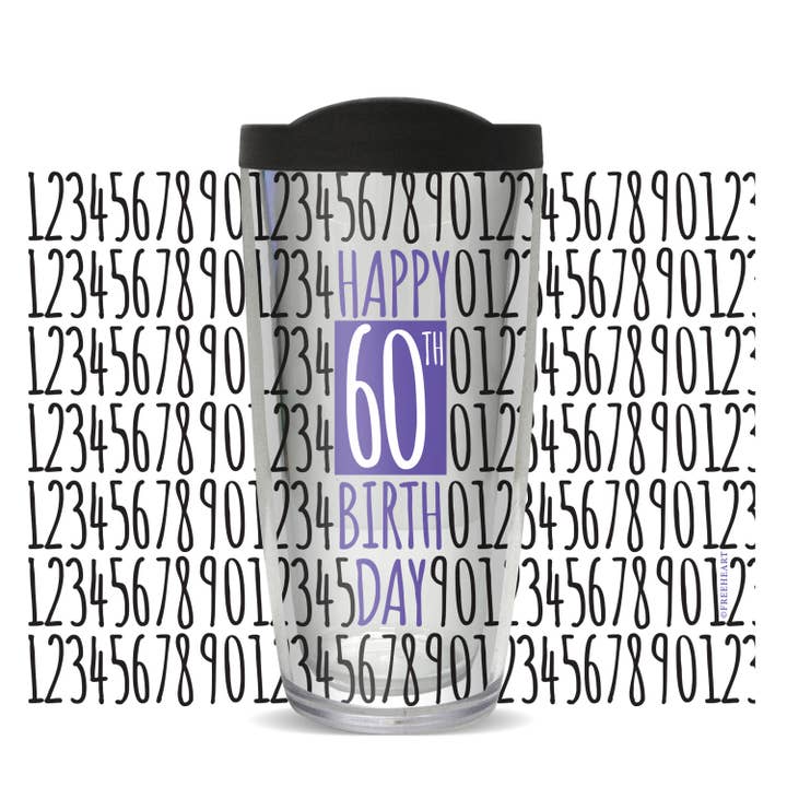 60th Birthday Tumbler for wholesale by FREEHEART