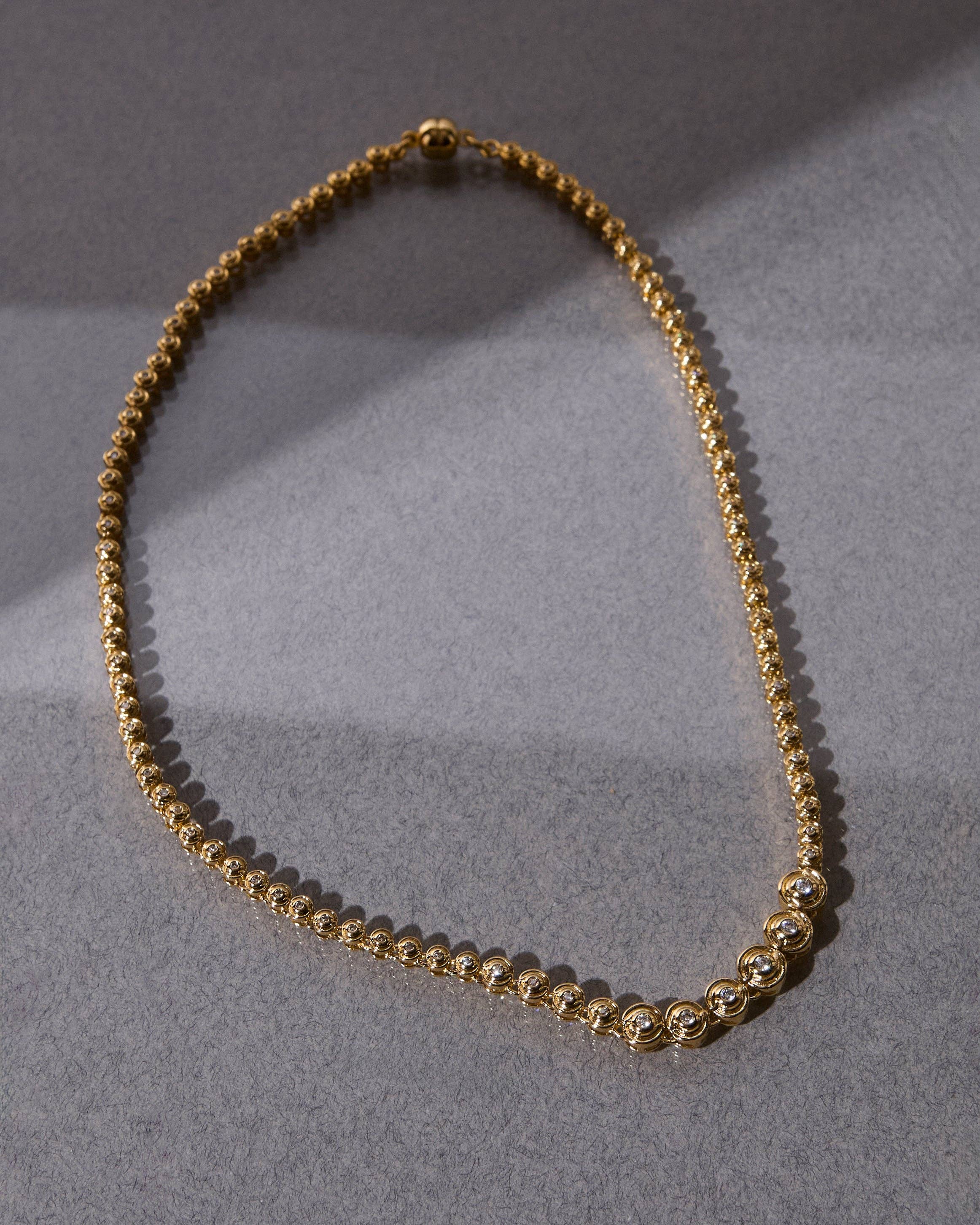 Luv AJ – Colar de elos e correntes por atacado – Colar de Ténis com Bisel Ondulado2