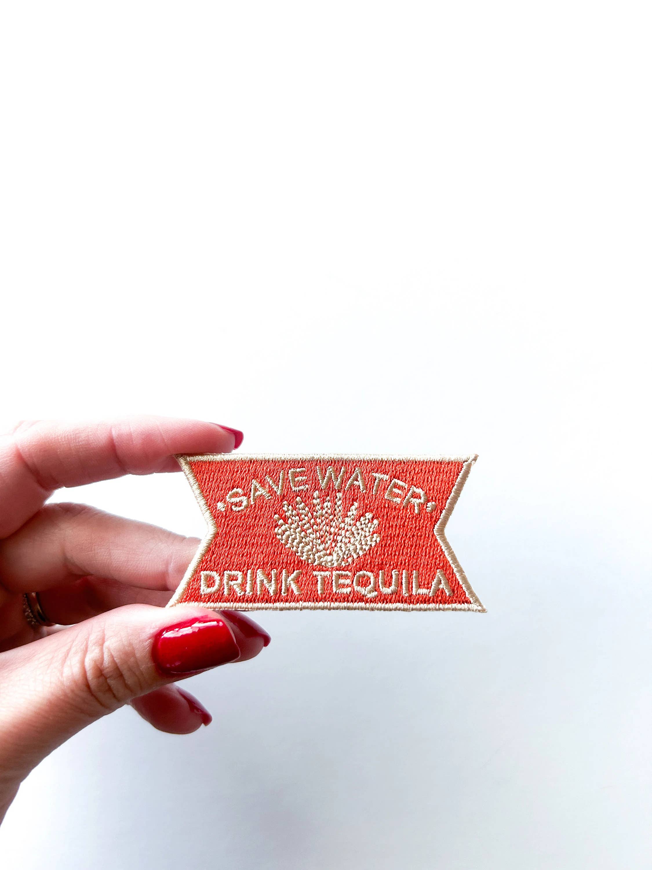Field Trip Threads - Wholesale Patch - Save Water Drink Tequila Embroidered Iron-On Patch