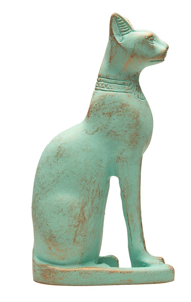 Discoveries, Inc. - Wholesale Decorative Figurine - Bastet Cat Statue Patina - 5.25" - Egyptian Goddess5