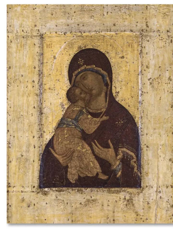 Madre de Dios Virgen María la Theotokos de Vladímir por Andrei Rublev. Icono ortodoxo de madera. para venta al por mayor de Iconsofsaints