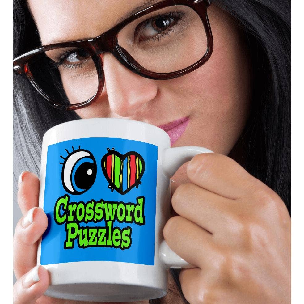 3dRose - Wholesale Coffee Mug - 3dRose, Bright Eye Heart I Love Crossword Puzzles, Mug9