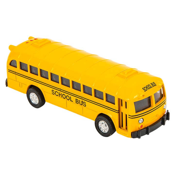 The Toy Network - Wholesale Toy Car/Truck - Kids - 5" Diecast Pull Back Classic School Bus 12/Display
