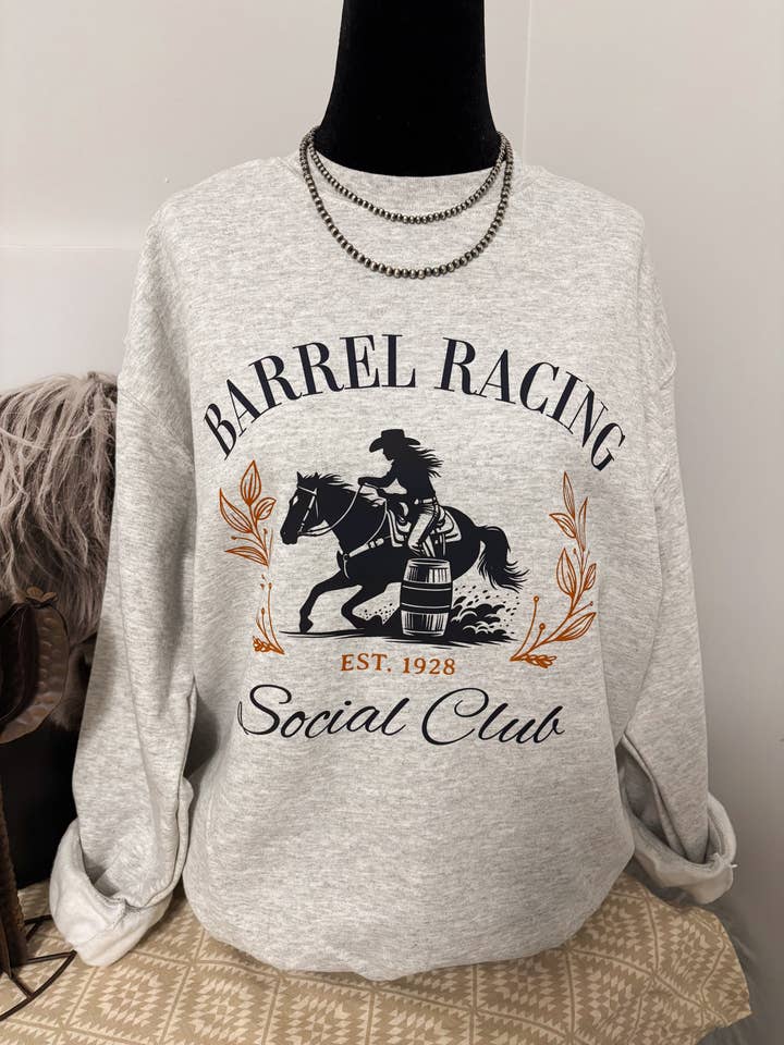 Barrel Racing Crewneck for wholesale by Hides and Kinds