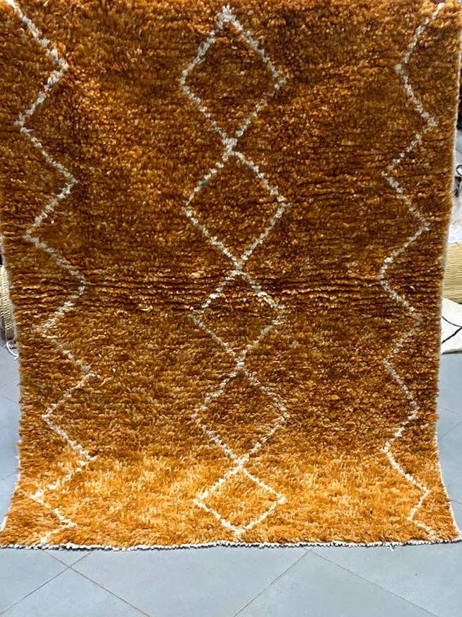 Vintage Berber Morroco carpet rugs abstract mustard yellow and white design. 6 for wholesale by Aurobelle Ibiza