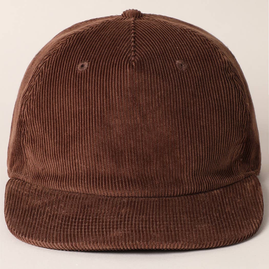 Fashion City – wholesale Baseball cap – Women's – Plain Corduroy Flat Brim Snapback Cap Baseball Hat9