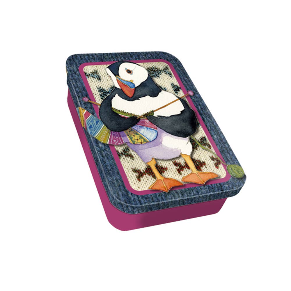 Emma Ball Ltd - Wholesale Decorative Box - Knitting Puffin, Pocket Tin0