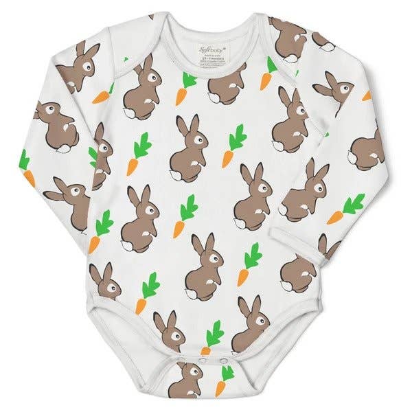The Rabbit after the Carrot - L/S Onesie - 100% Organic for wholesale by SoftBaby Clothing