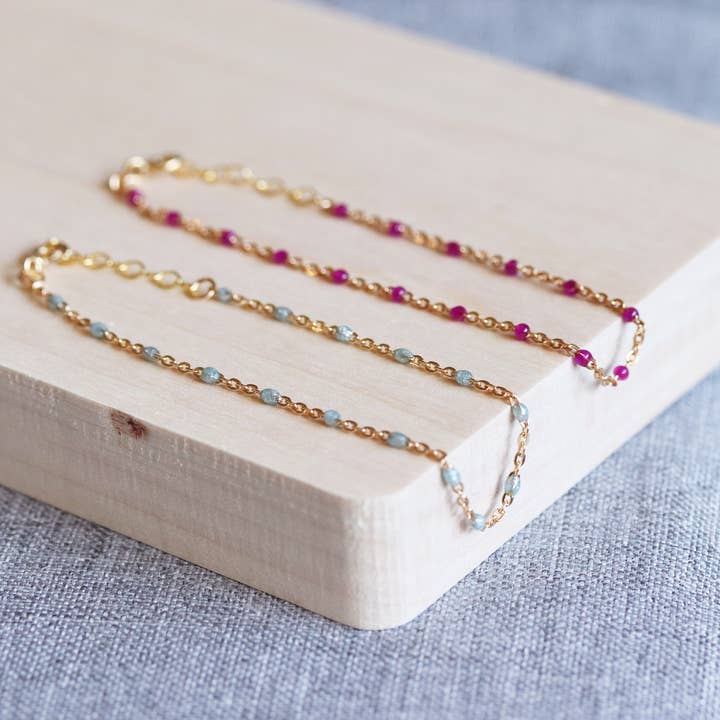 Enamel Beaded 14K Gold Filled Chain Bracelet for wholesale by Sloane Jewelry Design