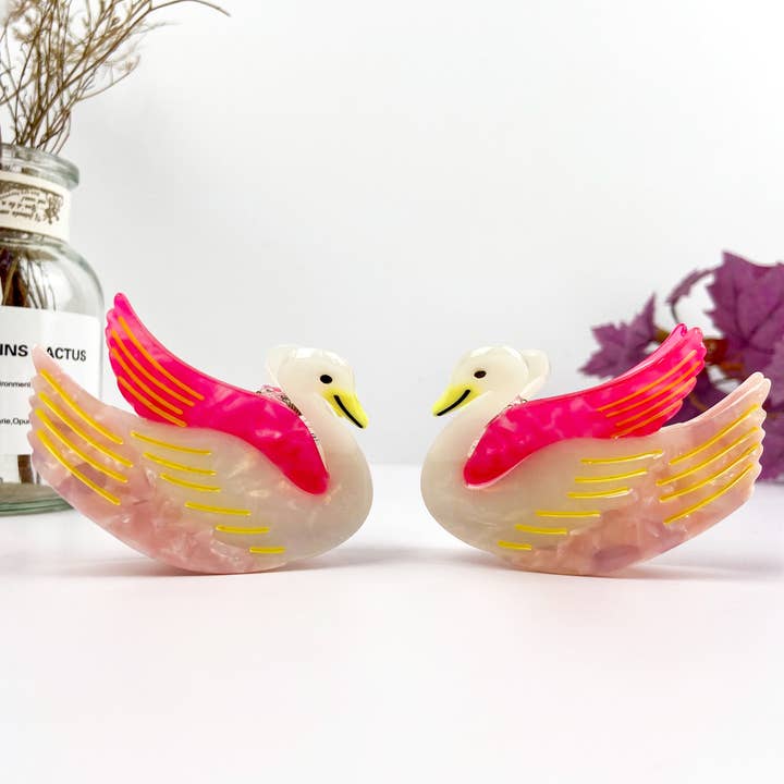 Clipe de garra de pêlo animal de acetato de cisne elegante por atacado de mildstyles