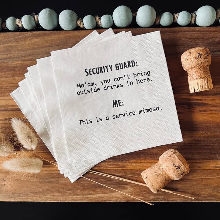 ellembee gift - Wholesale Disposable Napkin - This is a service mimosa funny Beverage Cocktail Napkins