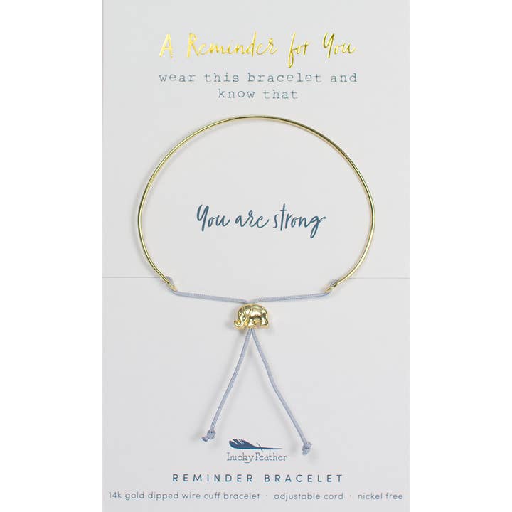 Lucky Feather - Wholesale Charm/Dangle Bracelet - Reminder Bracelet - Gold - STRONG0