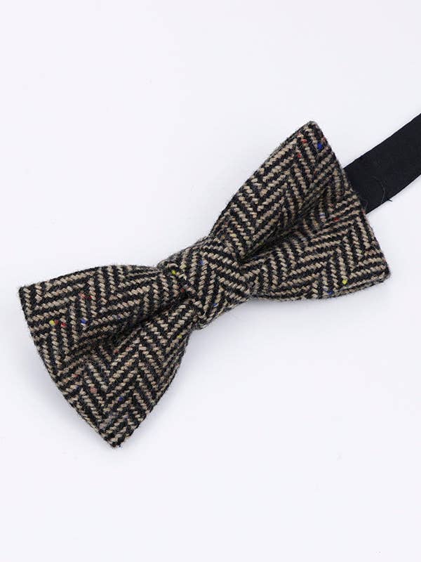 Gravata Borboleta Tartan Cinzenta n.º 2 Homem em Lã «Norbert» por atacado de Unipap's