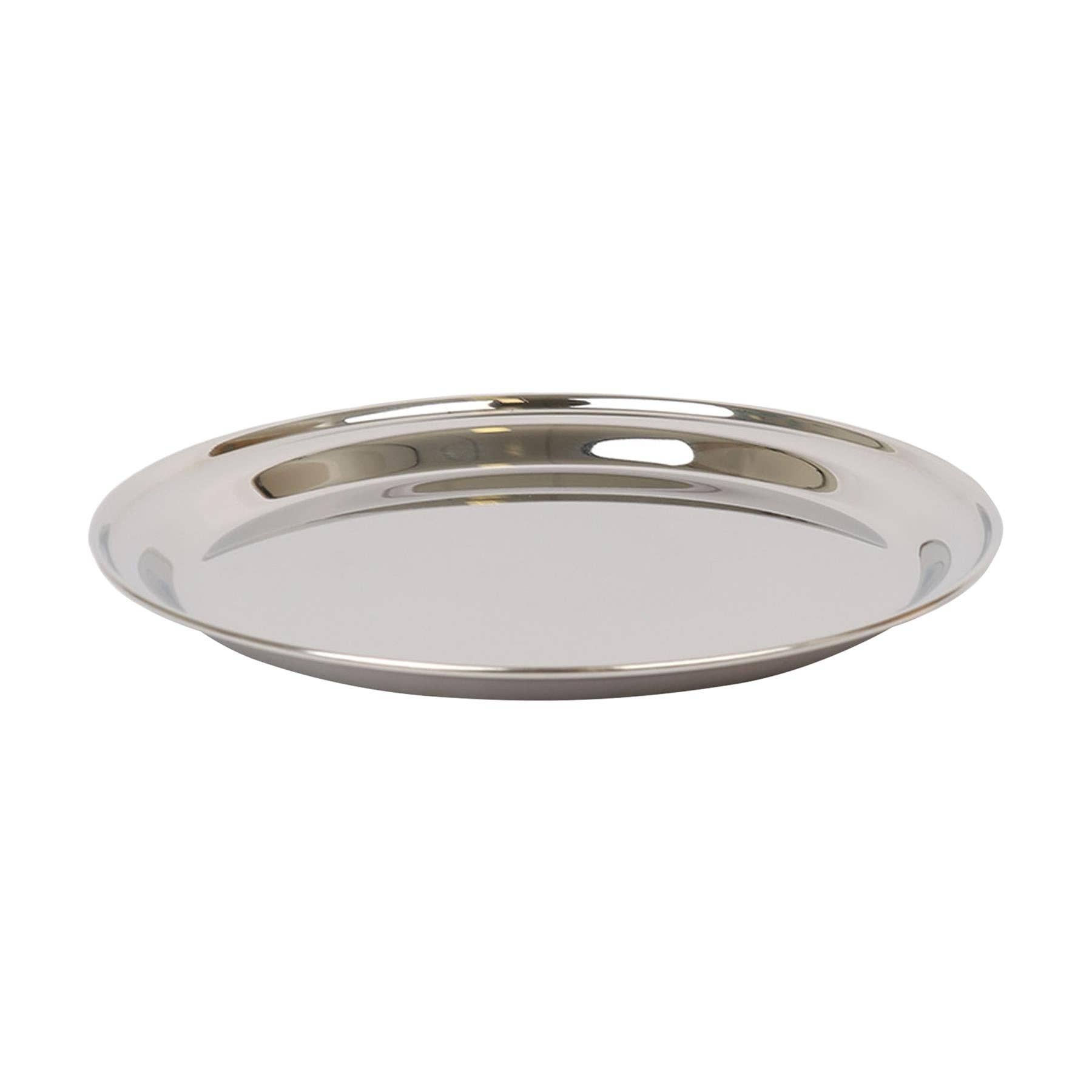 Rinkit Ltd – wholesale Serving tray – 25.5cm Round Stainless Steel Serving Tray - By Argon Tableware0