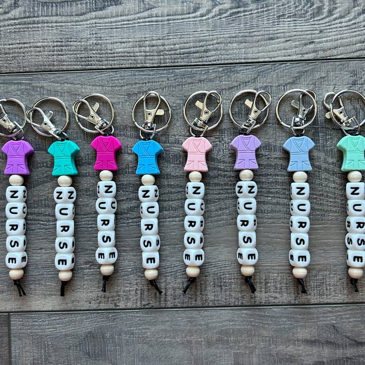JILLIAN INK LLC - Wholesale Keychain - Unisex - Nurse Scrubs Silicone Bead Keychain